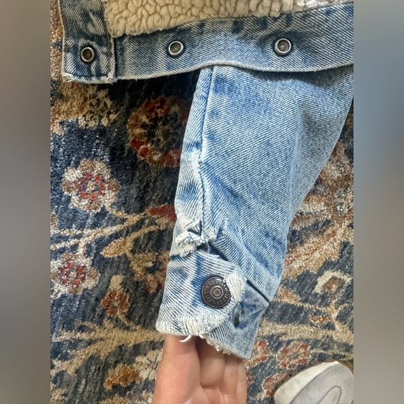 Vintage orange tab Little Levi’s Sherpa lined denim jacket 2T - Picture 6 of 14